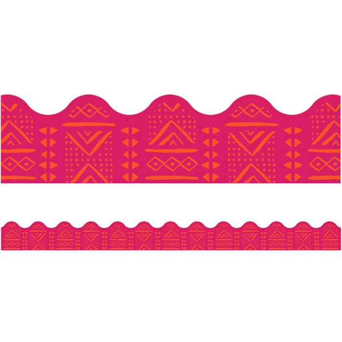 Pink Batik Scalloped Borders