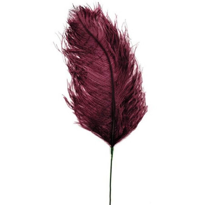 Ostrich Plum Floral Stem 25in, Burgundy