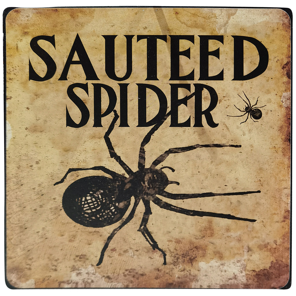 Metal Sign Sauteed Spider