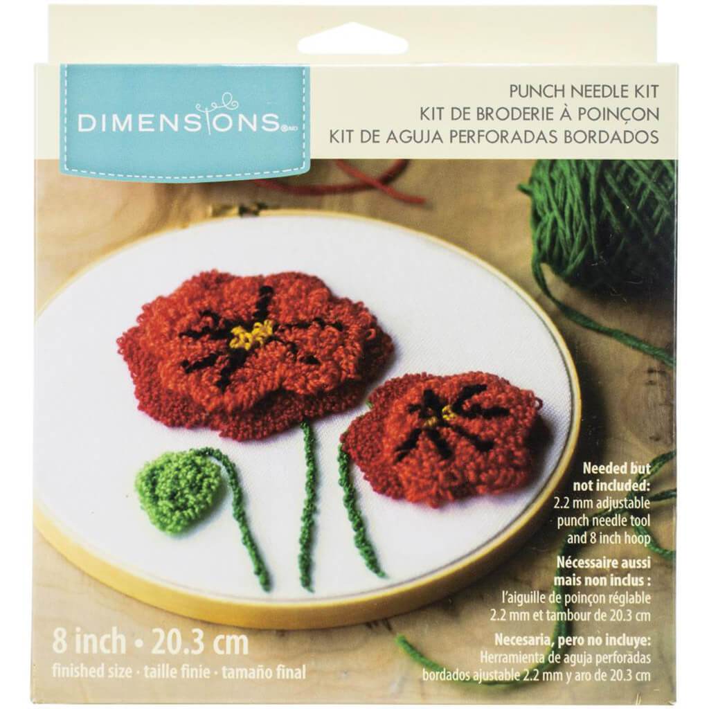 Needle Kit 8in Round Poppies Pin