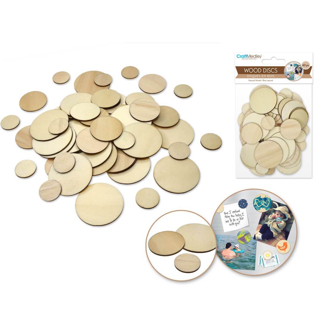 Wood Discs 60pc 1.7mm Asst