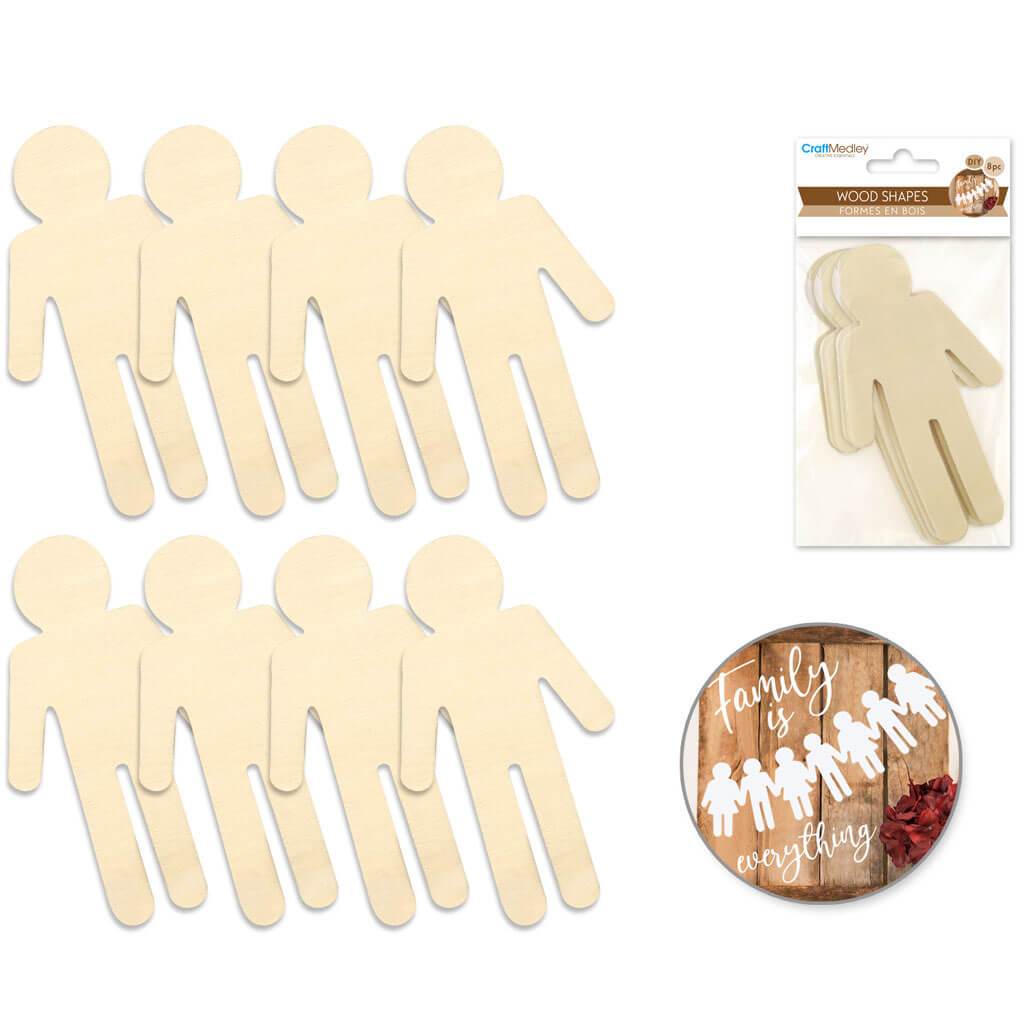 DIY Wood Shapes 8pc 1.5mm Boy