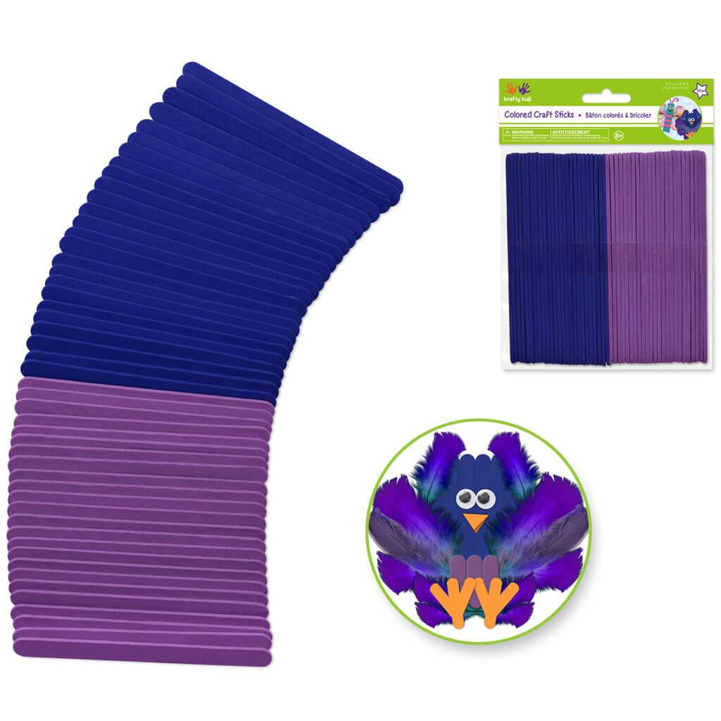 Metallic-Dyed Craft Stcks 50pc Viola - 4.5in x 3/8in