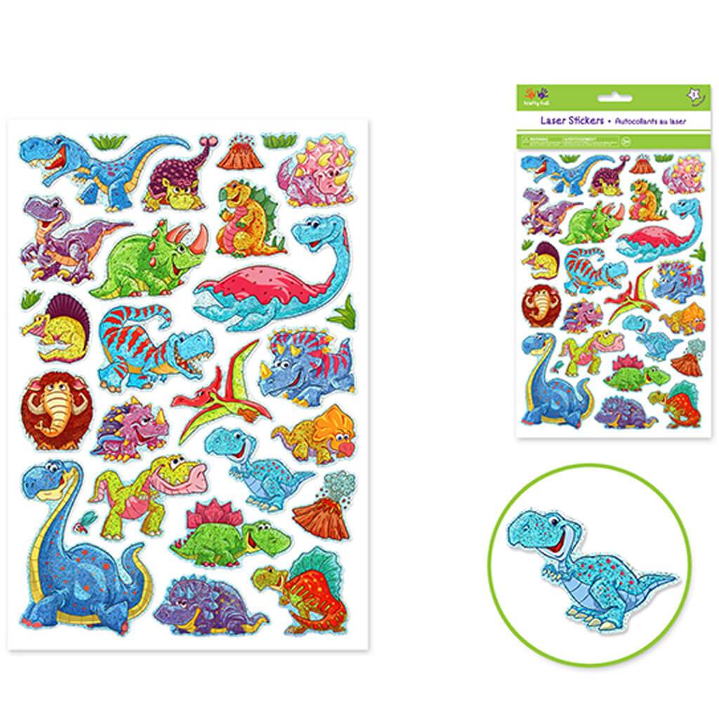 Fun Pal Laser Stickers Dino World 9.5 x 6.5