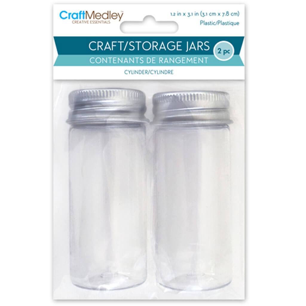 DIY Cylinder Jar 2Pc with Alum Screw-Top 3.1 x 7.8