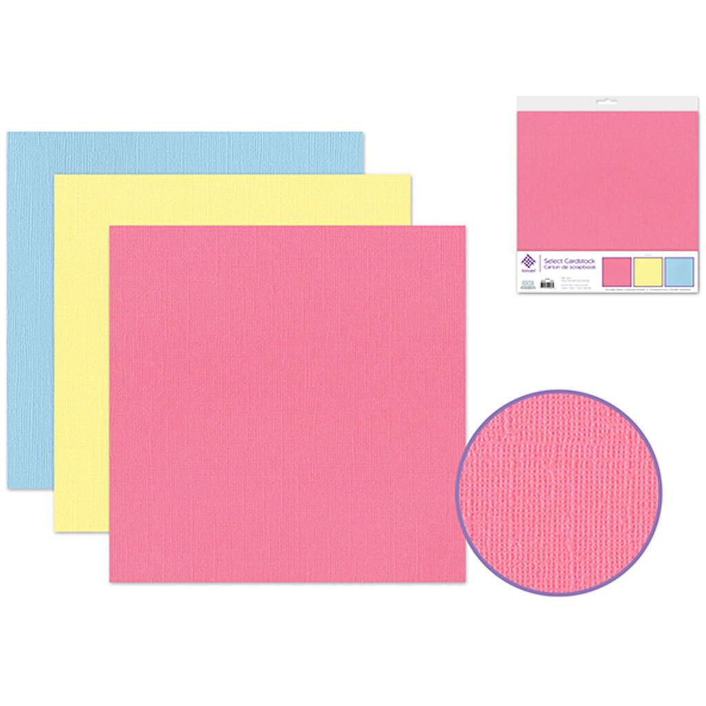 Textura Select Cardstock X3 Asst Pre-Packaged - Pastels 12in x 12in