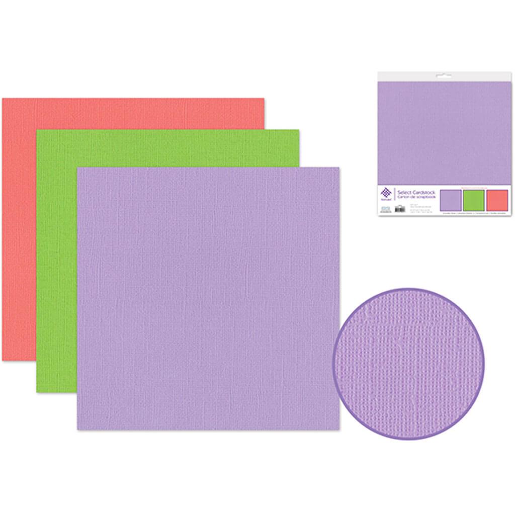 Textura Select Cardstock X3 Asst Pre-Packaged - Bubblegum 12in x 12in