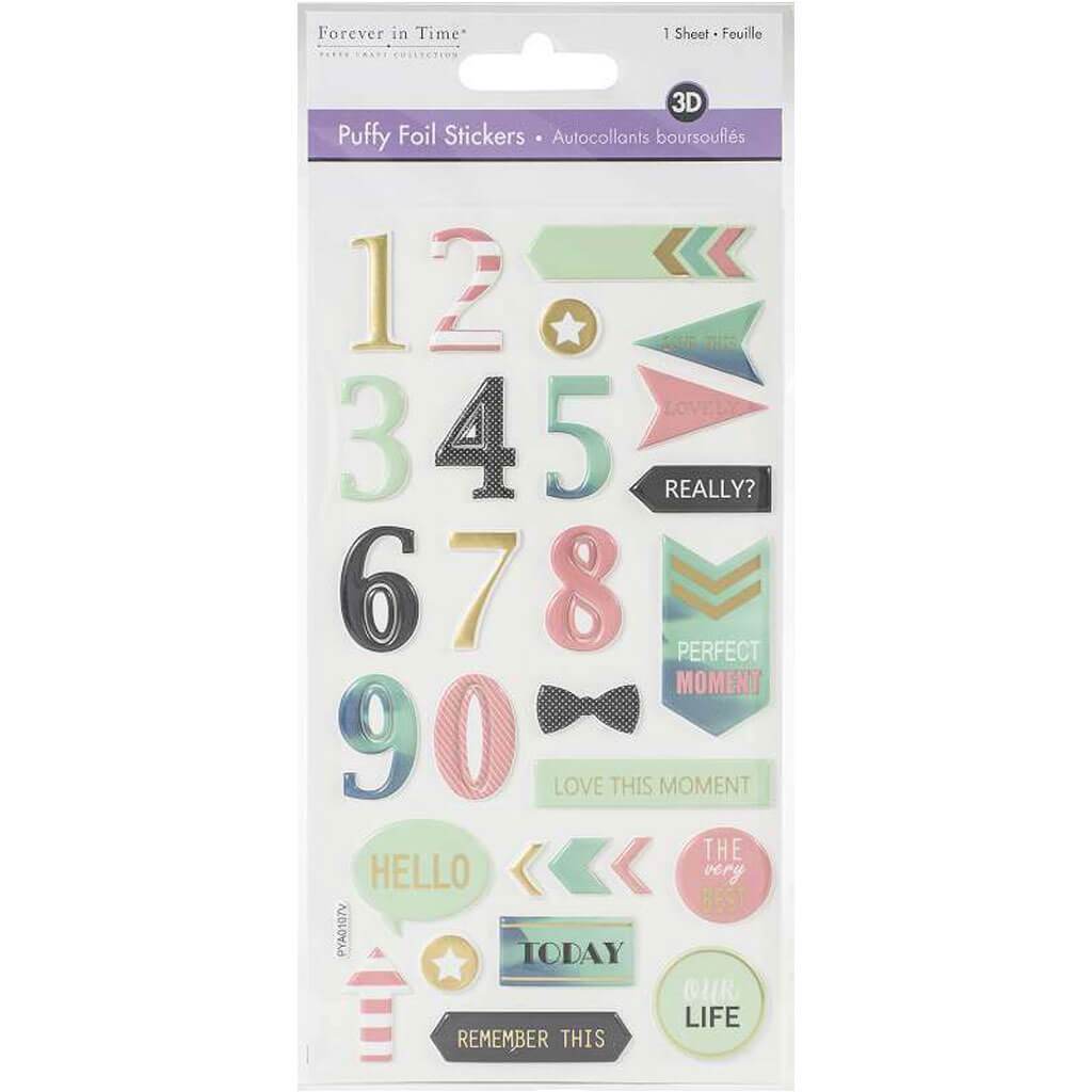 Paper Craft Sticker:3D Puffy Foil Perfect moment 10 x 21.4