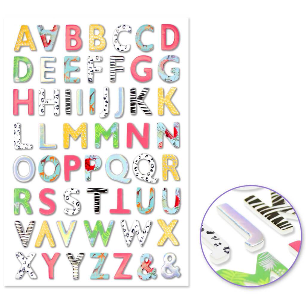 3D Foam Foil Fonts Safari Alpha 22.5 x 14