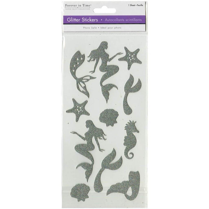 Paper Craft Sticker: Glitter Themed Mermaid 11.5 x 23