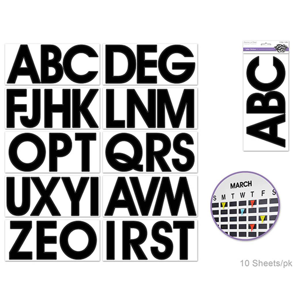 Giant Letters 10 Sheets Large Caps Black 4.5in