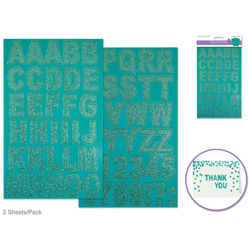 Chipboard Glitter Letters 2 Sheet Blue 14.5 x 24