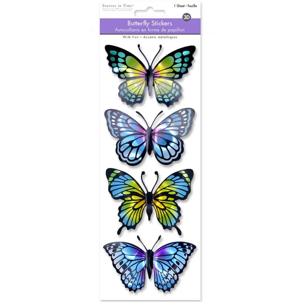 Paper Craft Sticker: 3D Butterflies Style 1 25.5 x 10