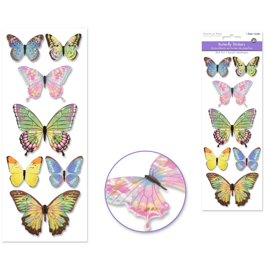 Paper Craft Sticker: 3D Butterflies Style 3 25.5 x 10