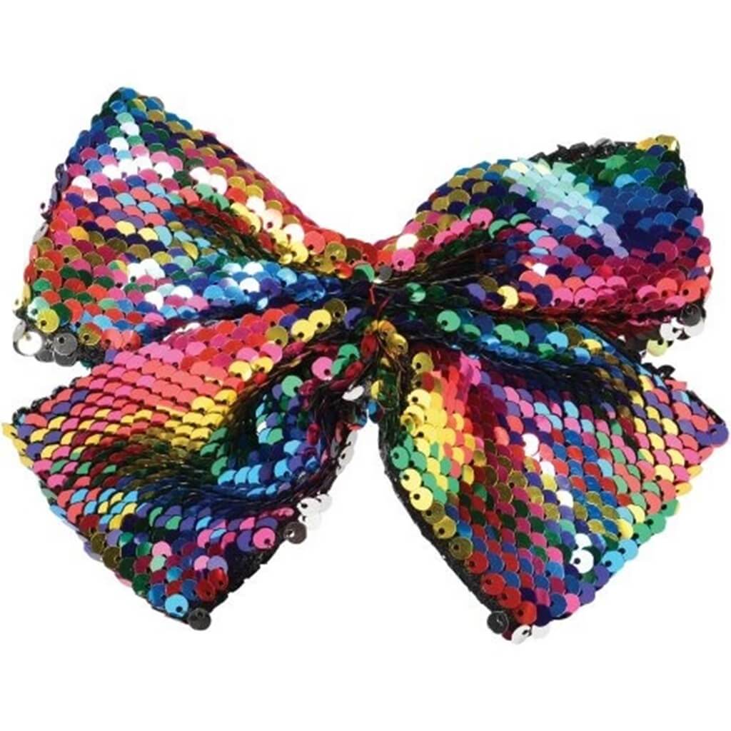 Rainbow Sequins Hair Bow