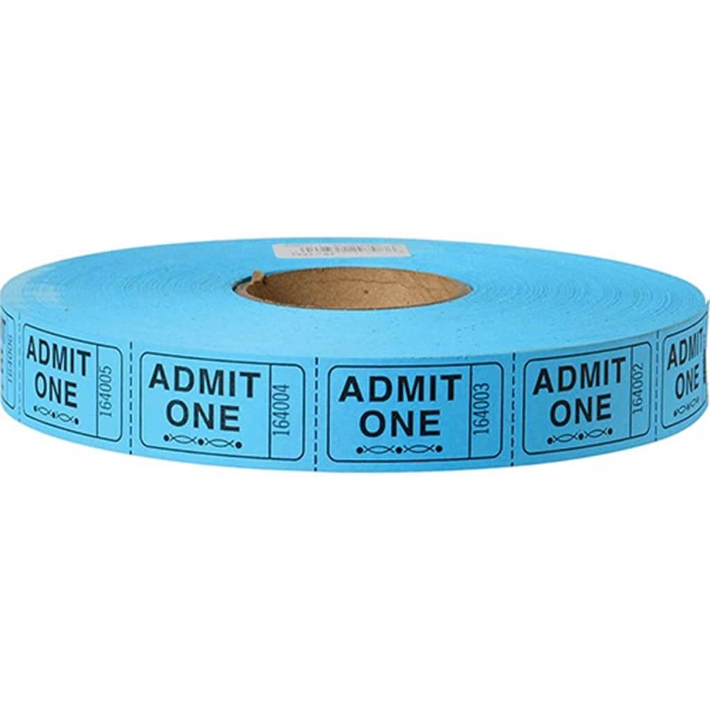 Stock Ticket Admit One Blue 2000 Per Roll