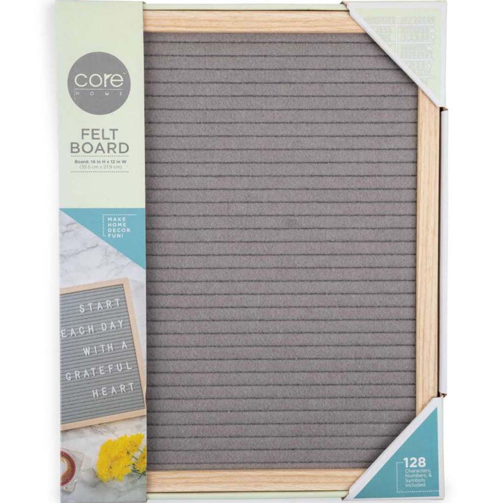Felt Message Board Grey, 11in X 14in