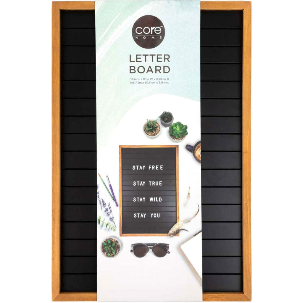 Wood Letter Board Natural Black, 12in X 18in