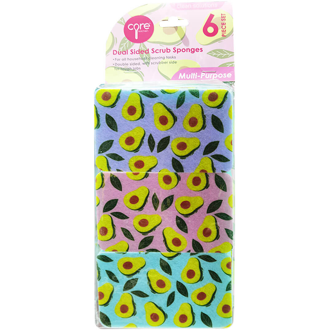 Avocados Printed Sponges, Set of 6