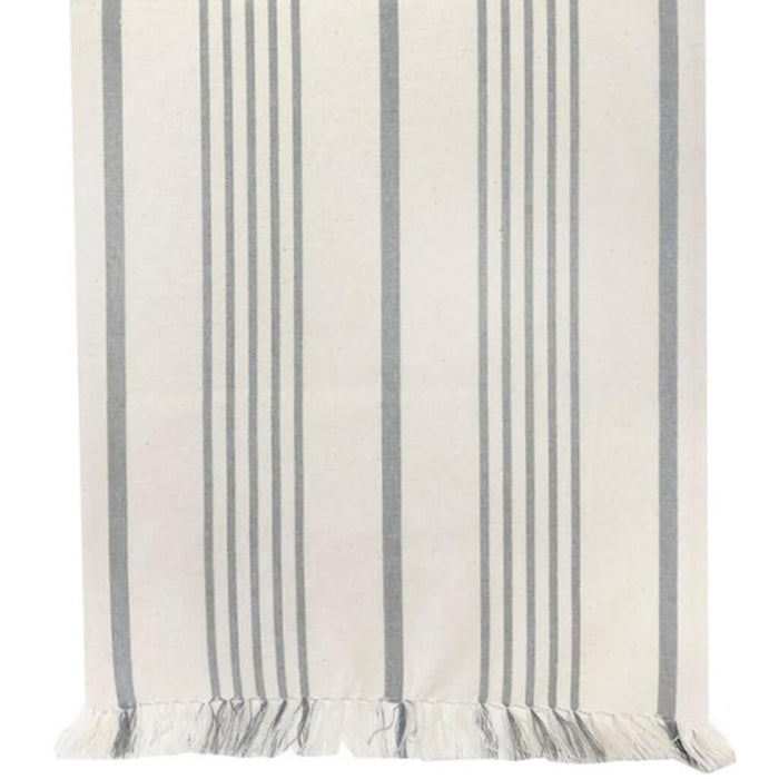 Soft Stripe Table Runner Gray, 14in X 72in