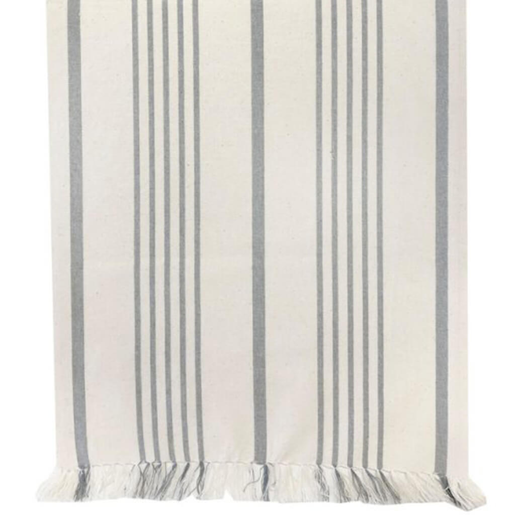 Soft Stripe Table Runner Gray, 14in X 72in