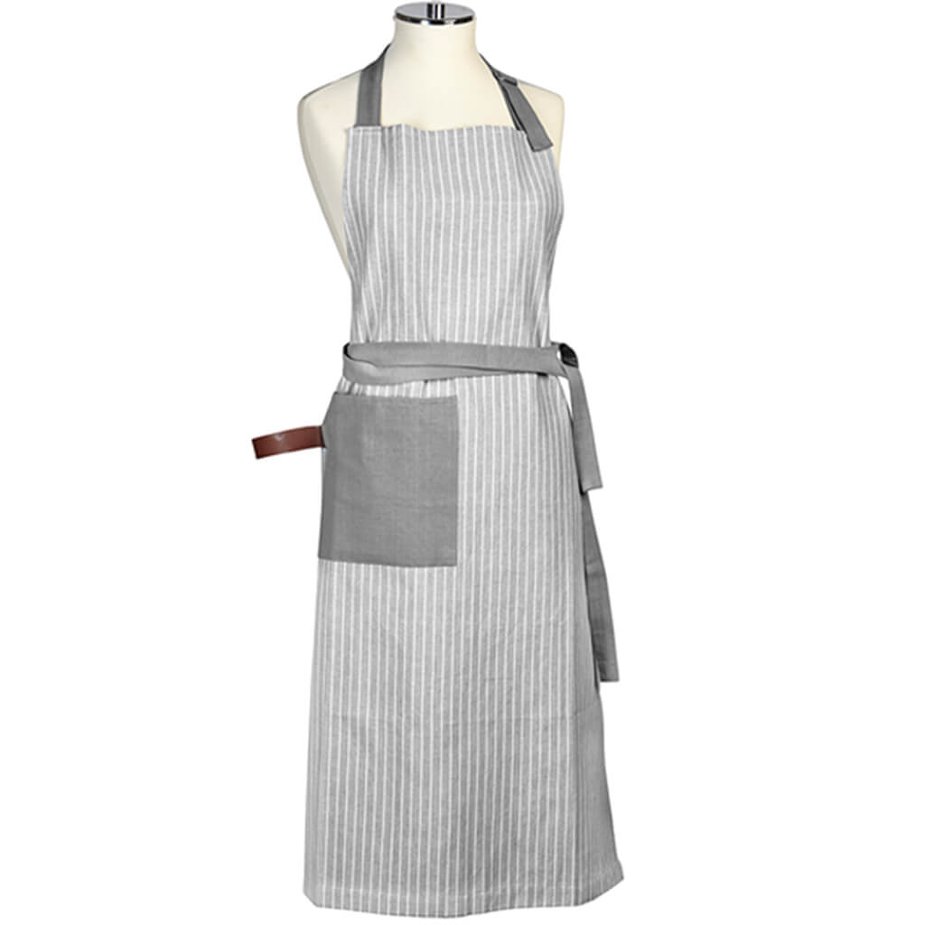 Chambray Stripe Ajustable Apron Charcoal, 26in x 37in