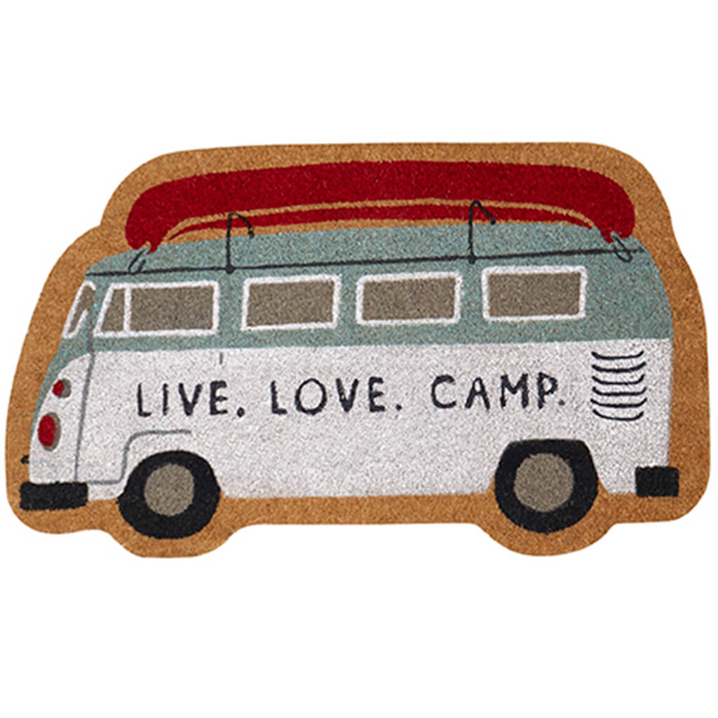 Live Love Camp Coir Mat Shaped Multi, 18in x 36in