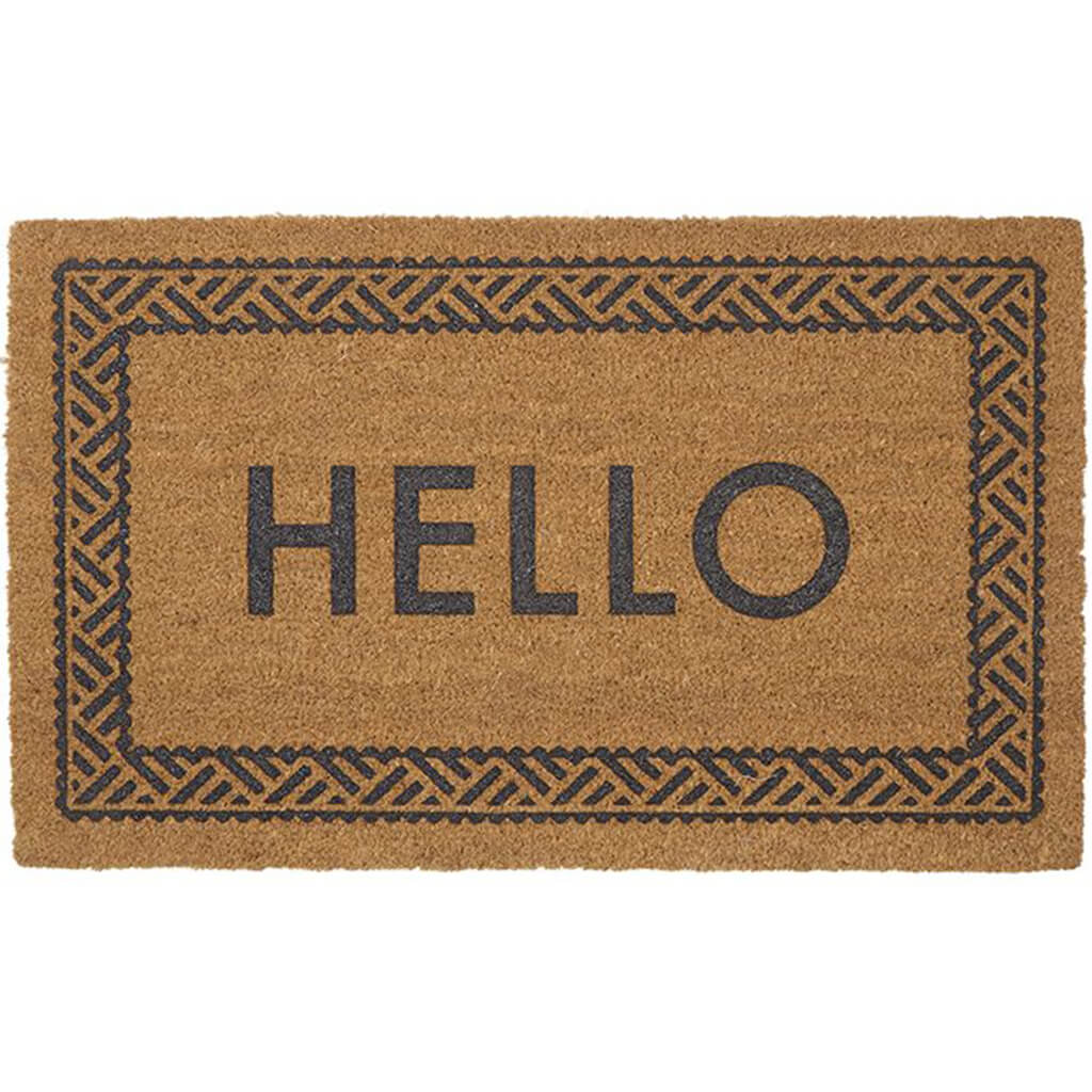 Hello Printed Coir Mat Multi, 18in x 36in