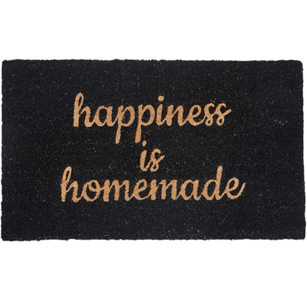 Happiness is Homemade Printed Coir Mat Black, 18in x 30in