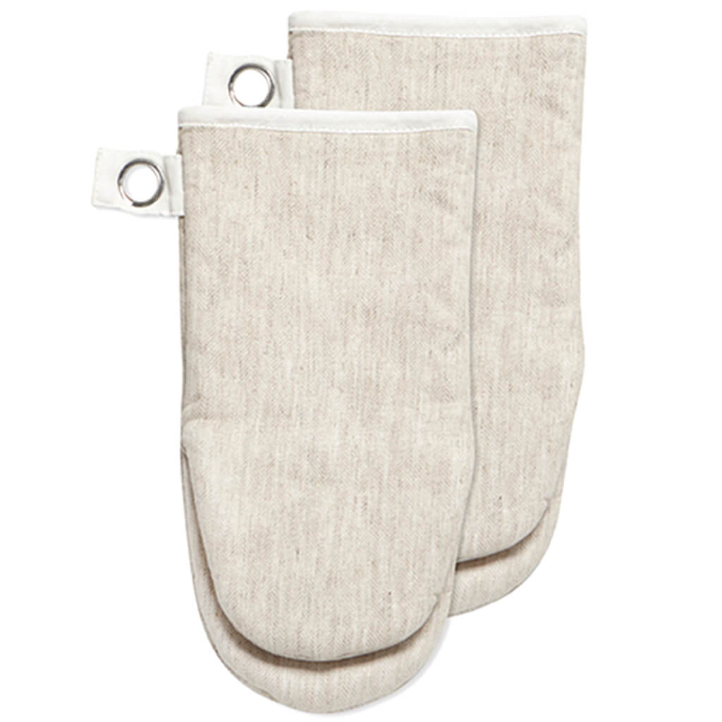 Hampton Oven Mitt Set of 2 Linen, 6in x 12in