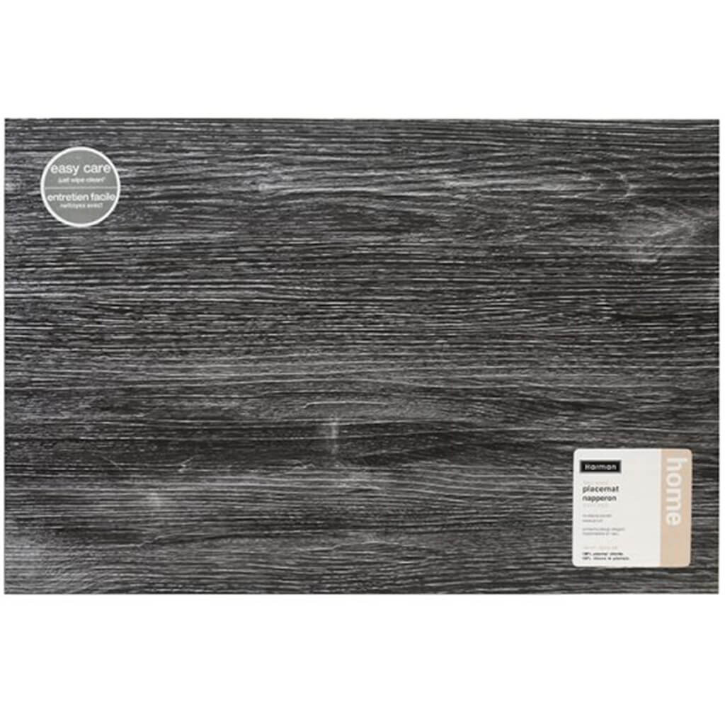 Faux Wood Placemat Slate, 12in X 18in