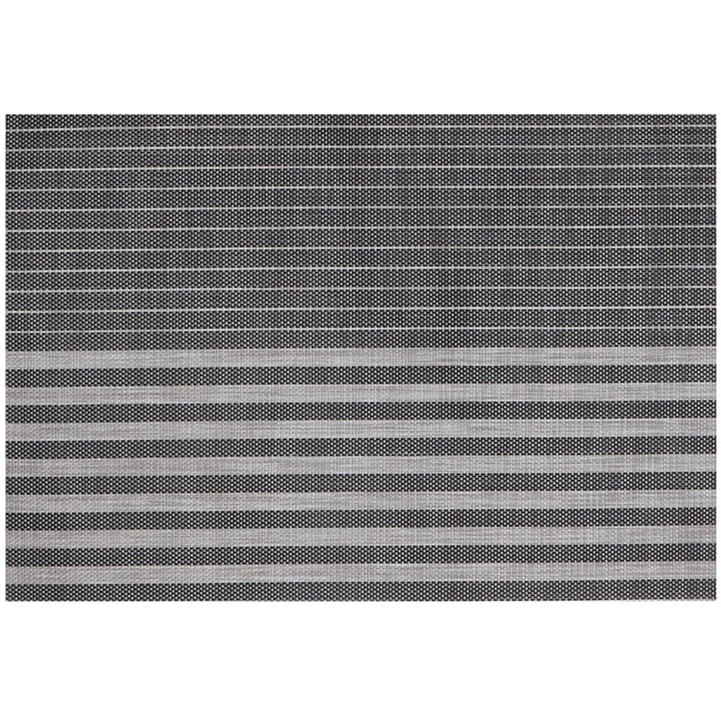 Linen Stripe Vinyl Placemat Black, 13in X 19in