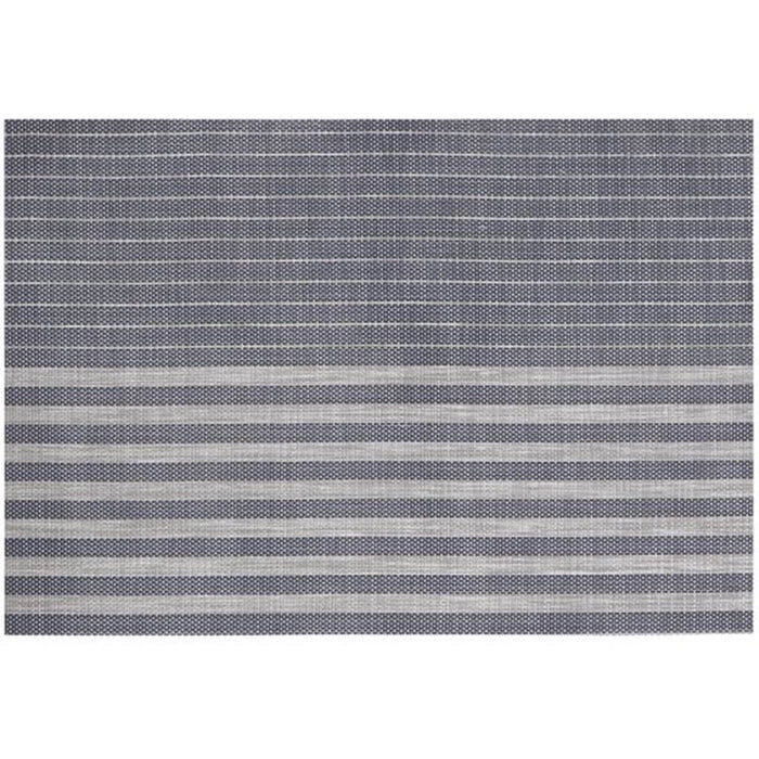 Linen Stripe Vinyl Placemat Navy, 13in X 19in