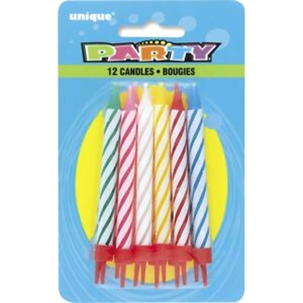 Metallic Birthday Candles 5in Assorted 12ct