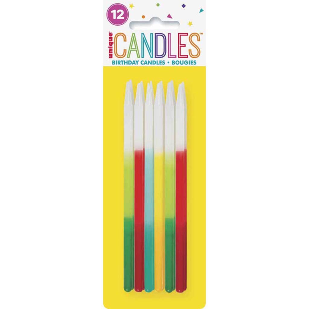 Ombre Bday Candles 12ct 5in