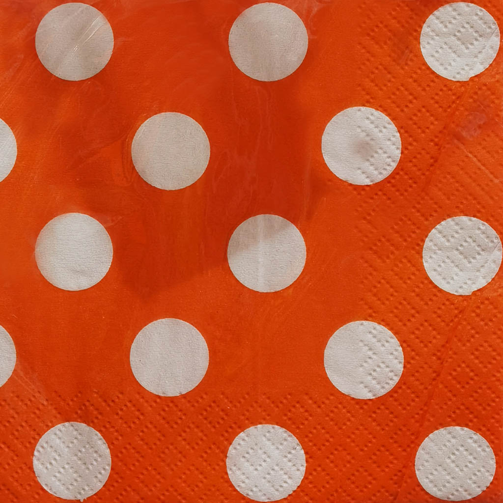 Pumpkin Orange Dot Beverage Napkin 16ct