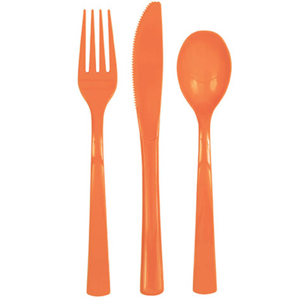 Pumpkin Orange Cutlery Assorted Box, 18pc