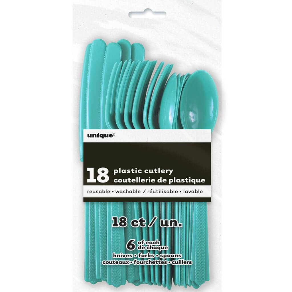 Teal Cutlery Assorted, 18ct