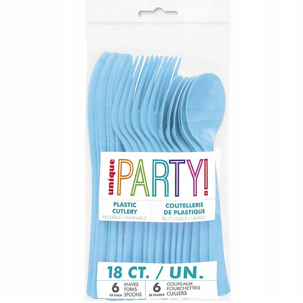 Powder Blue Cutlery Assorted, 18ct