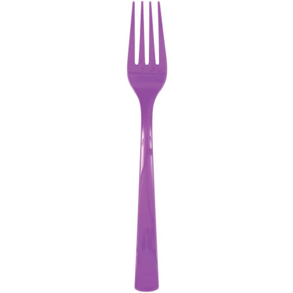 Pretty Purple Plastic Forks, 18ct