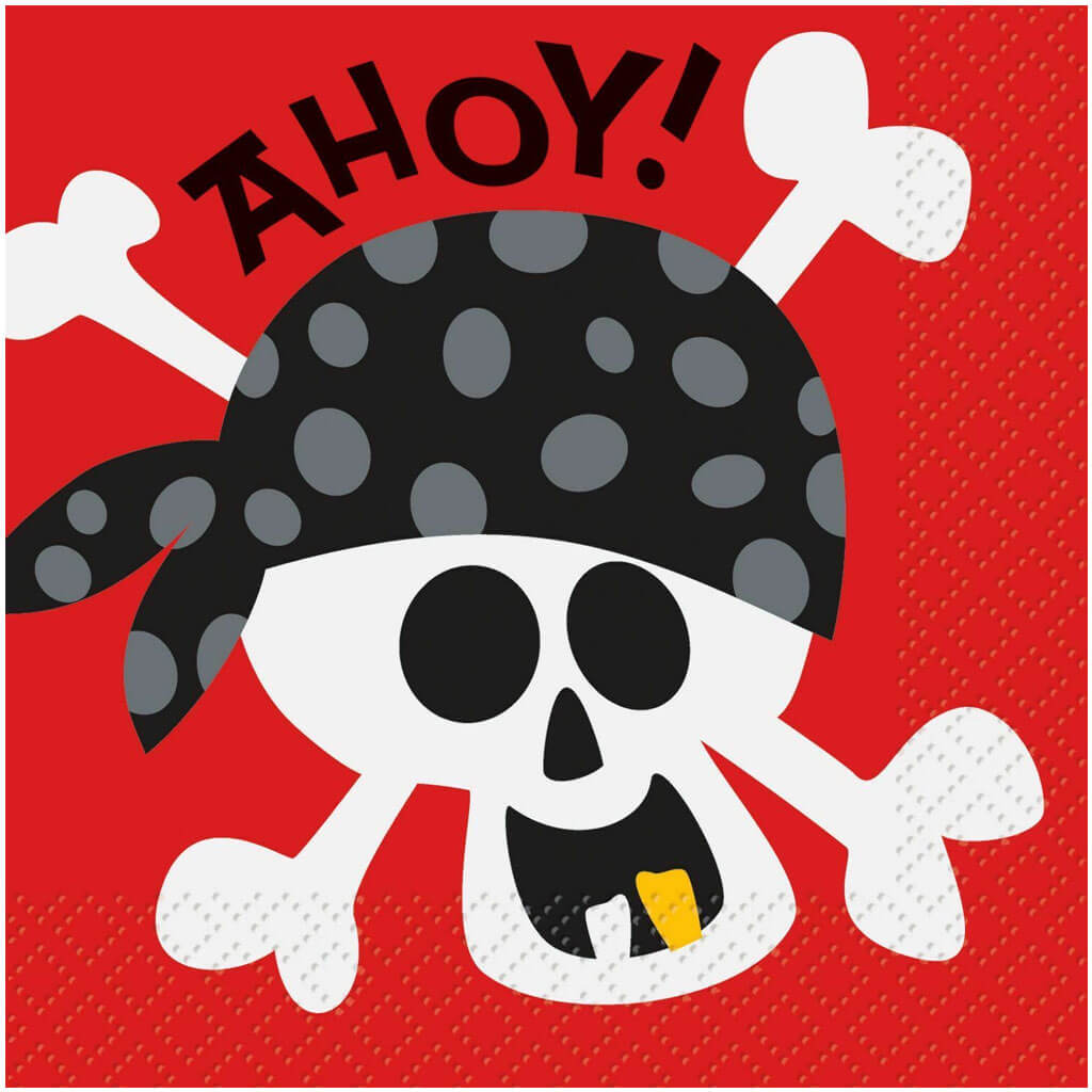 16 Pirate Fun Beverage Napkin