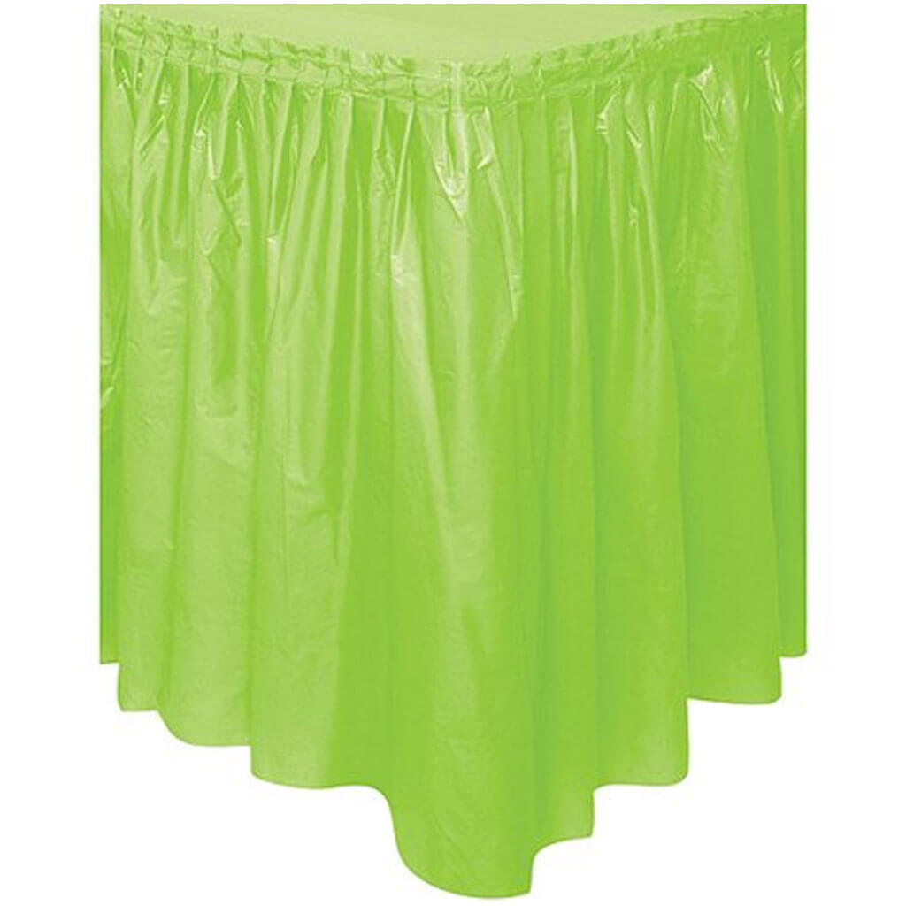 Plastic Table Skirt Lime 29in x 14ft