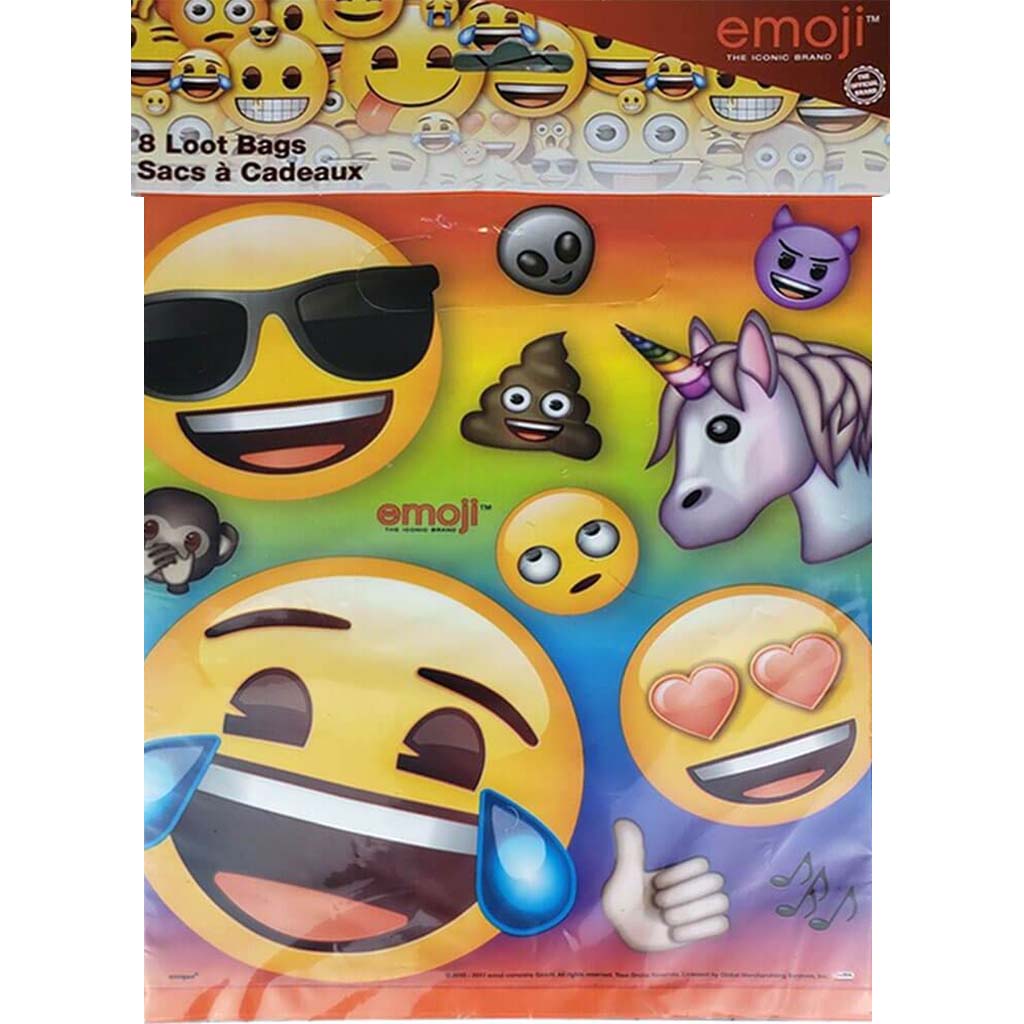 Emoji Birthday Party Unicorn Poop Emoji And More 8ct Loot Bags