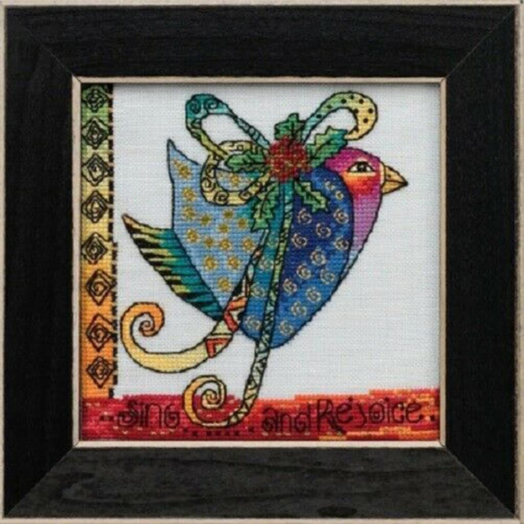 Counted Cross Stitch Kit 5.5in x 5.5in Christmas Blue Dove