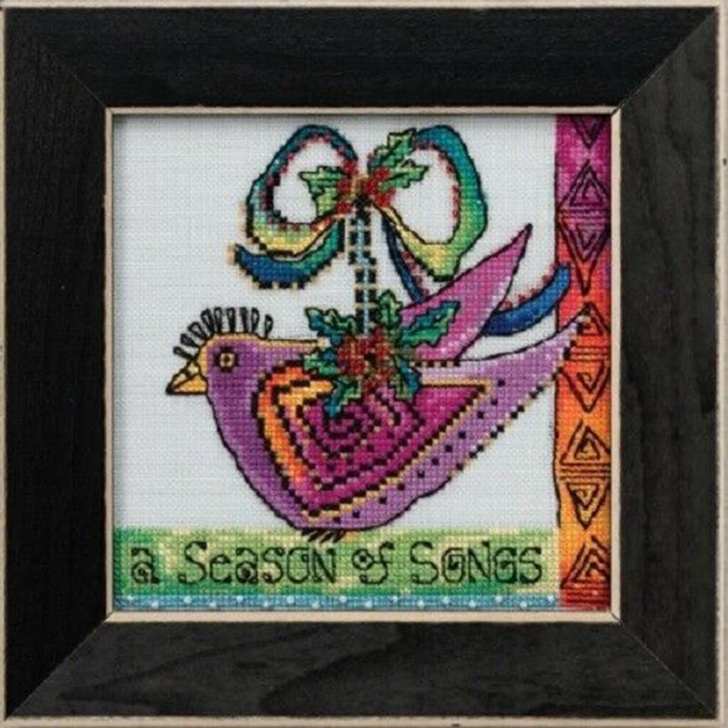 Counted Cross Stitch Kit 5.5in x 5.5in Christmas Purple Dove