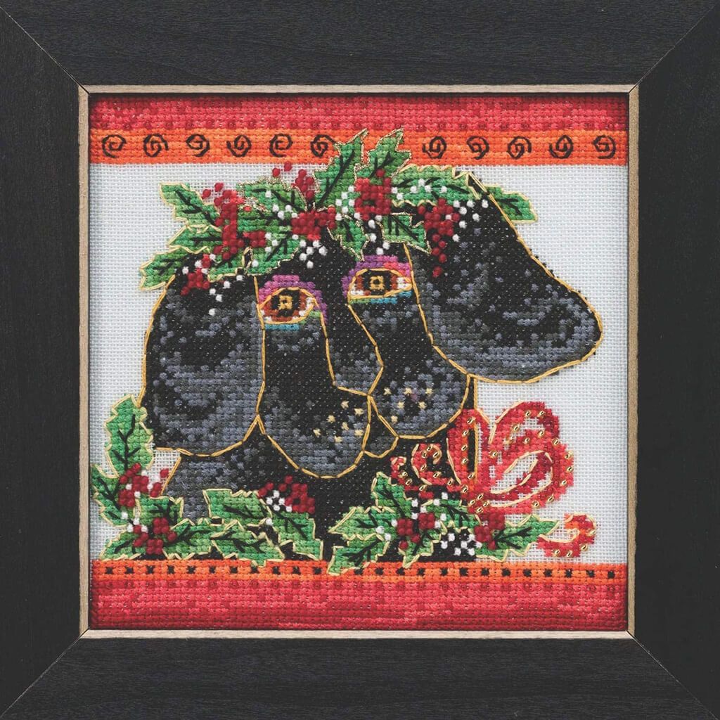 Counted Cross Stitch Kit 5.5in x 5.5in Christmas Puppy