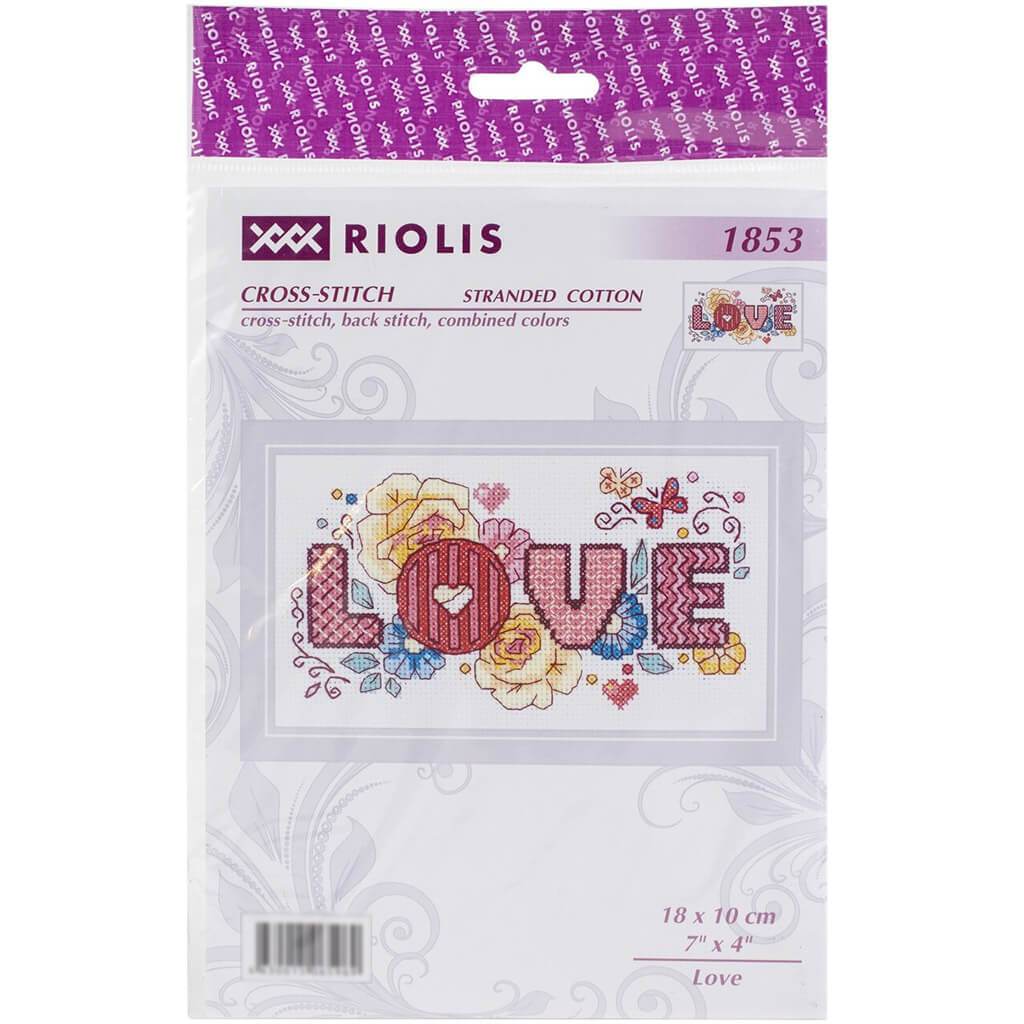 Cross Stitch Kit 7in x 4in Love