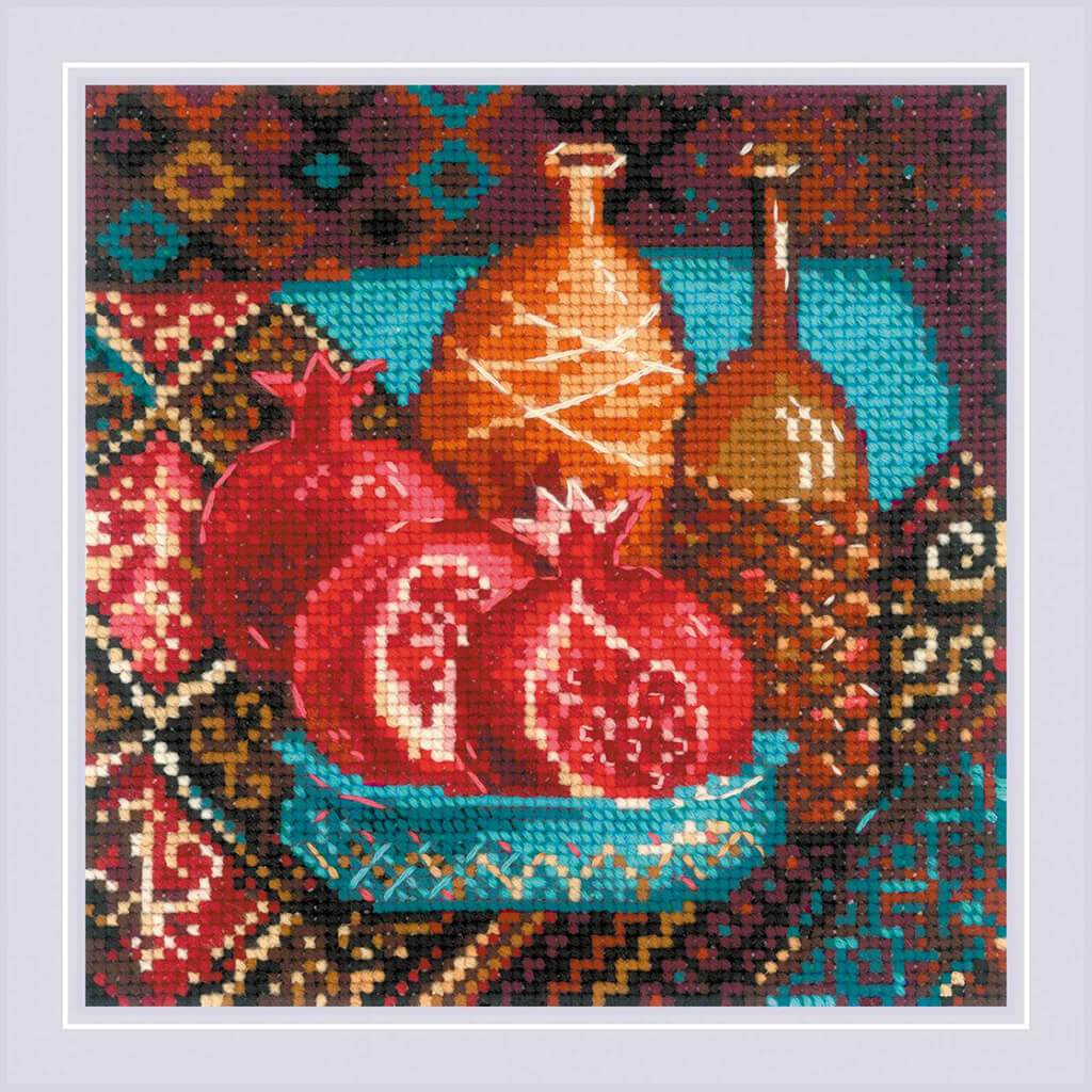 Counted Cross Stitch Kit 7.75in x 7.75in Pomegranates