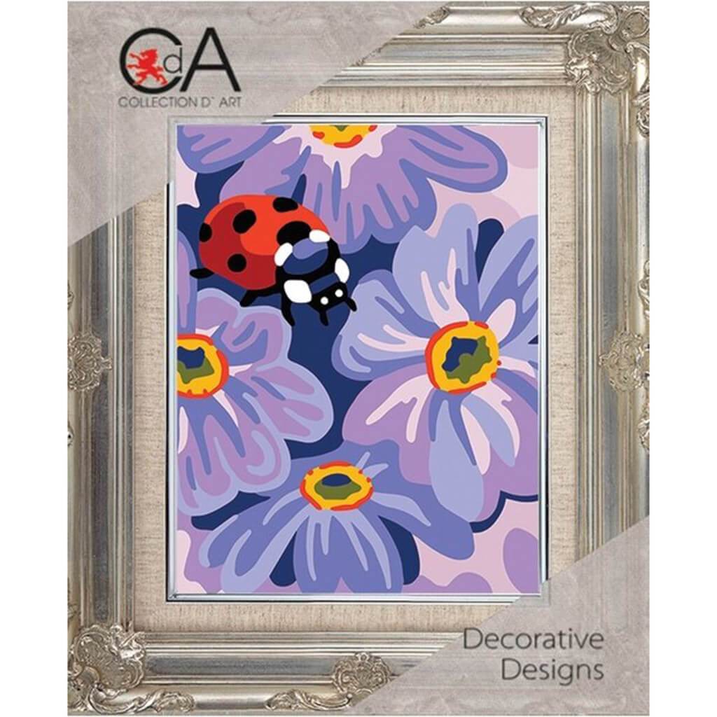 Stamped Needlepoint Kit 20 x 25cm Ladybird and Flowers