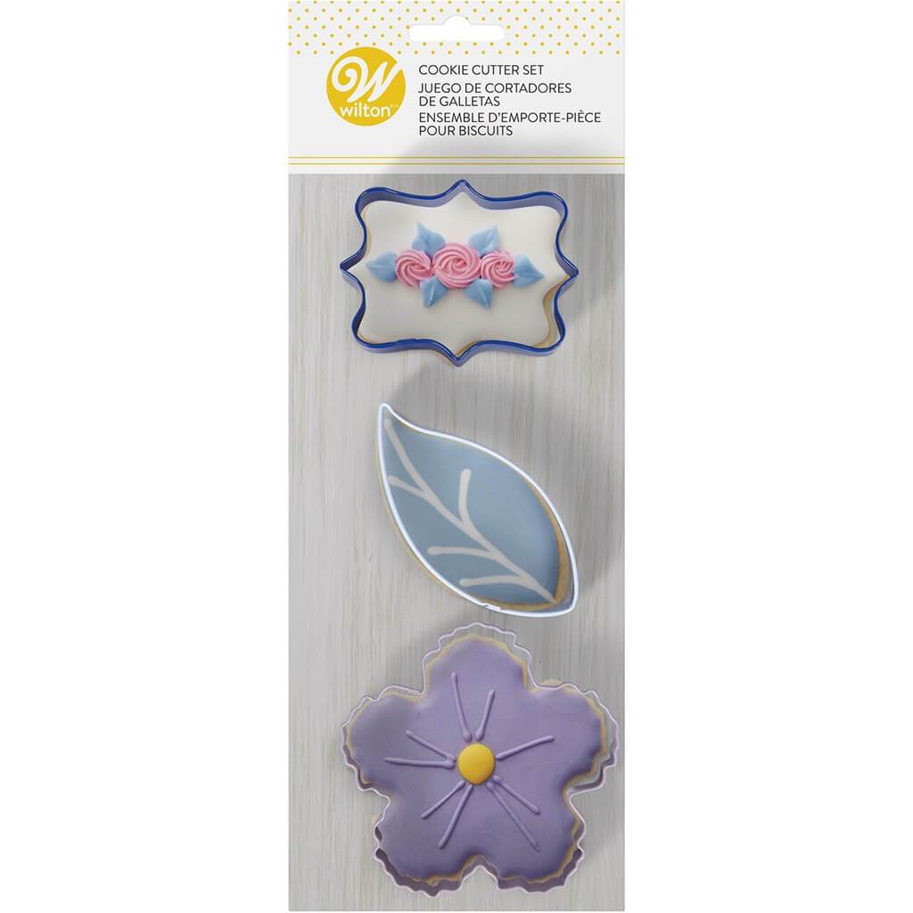 Metal Cookie Cutter Set 3/Pkg Floral Party